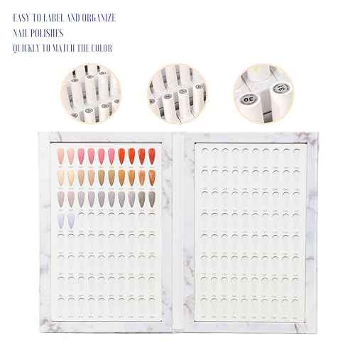 Acycoin2A 160 Nail Color Display Book Chart with 240 Nail Tips UV Gel Polish Color Card Board (A)