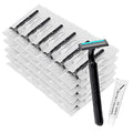 Disposable Razors in Bulk, Bulk Razors with Knife Cap, Black, Individually Packaged Disposable Razors Bulk with Shaving Cream for Hotels, Nursing Homes, Shelters, Homeless, Charities (pack-50)