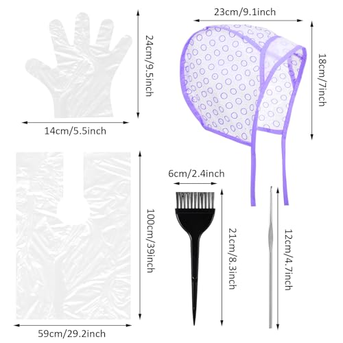 Cobee 3-Piece Hair Highlighting Cap Kit with Hooks & Brushes