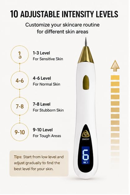 6-in-1 Plasma Pen Skin Tag Remover - 10 Intensity Levels