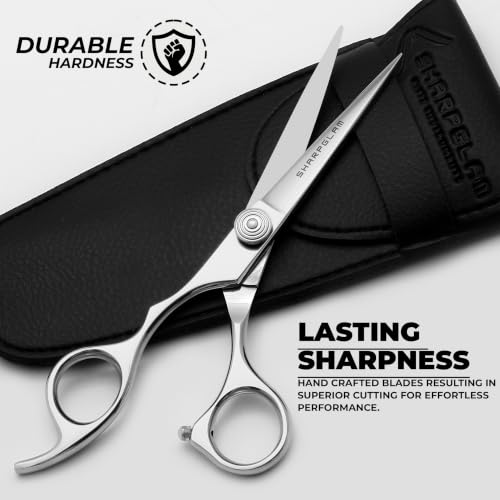 Left-Handed Hair Cutting Scissors 6.5” Professional Shears SHARPGLAM