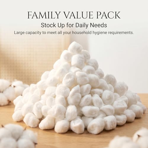 Sukh Soft White Cotton Balls for Skincare & Nail Polish Removal - 250 Count