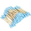 GSHLLO 200 Pcs Double Head Cotton Swabs Spiral Cotton Heads Ear Cleaning Blue