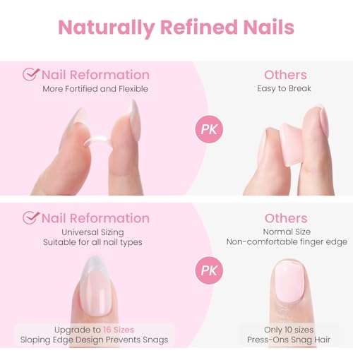 Nail Reformation Golden Shore Press-On Nails - French Tip Nude Medium Almond