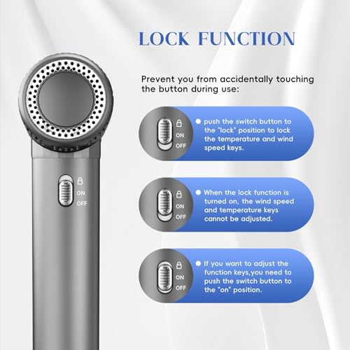 Natrial Ionic Hair Dryer with Diffuser - 1600W Fast Drying for Curly Hair