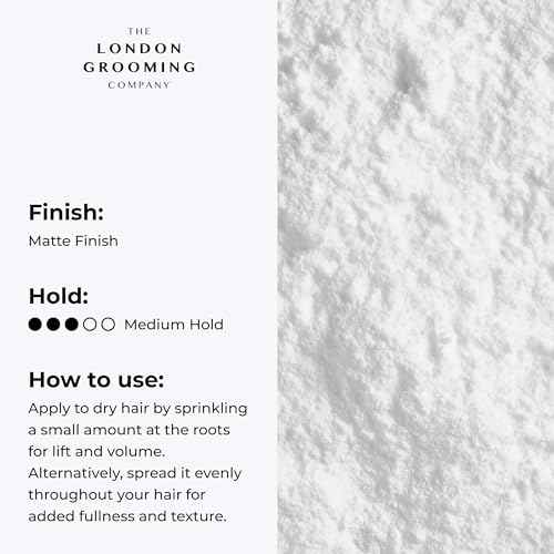 The London Grooming Company - Matte Hair Powder for Men | Texture Powder for Styling | Medium All-Day Hold 0.7 Ounces (20 grams)