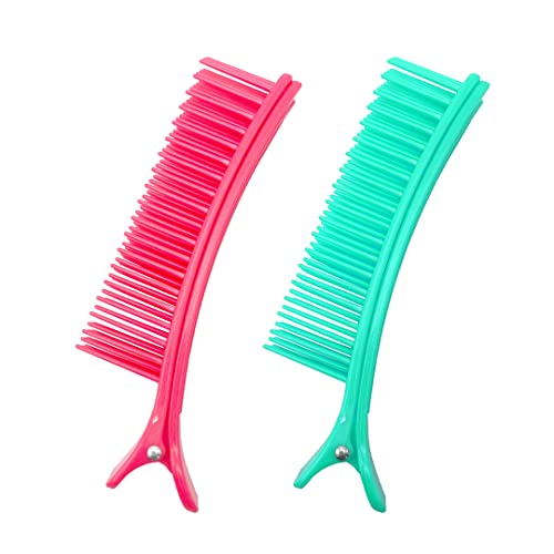 Colortrak Hair Sectioning Grip Clips (2 Pack) for Efficient Coloring, Cutting, and Styling - Brush-Like Top, Sectioning Bottom