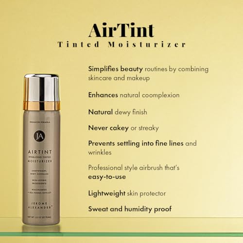 Jerome Alexander MagicMinerals AirTint Tinted Moisturizer AirBrush Spray Light | Tinted Moisturizer Spray with Anti-Aging Ingredients | Bright Light |2PC