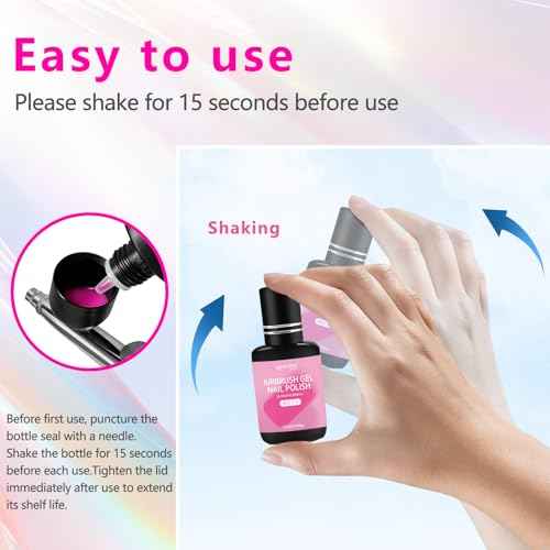 QUEVINA 16 Colors Airbrush Gel Nail Polish Set ? Safe, Odorless Formula for Stunning Baby Boomer Nail Art ? No Dilution Needed, Long-Lasting & Vibrant Shades 16X15ml