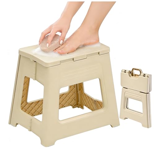 Foldable Shower Stool for Shaving Legs, 11.9" Anti-Slip Foot Rest