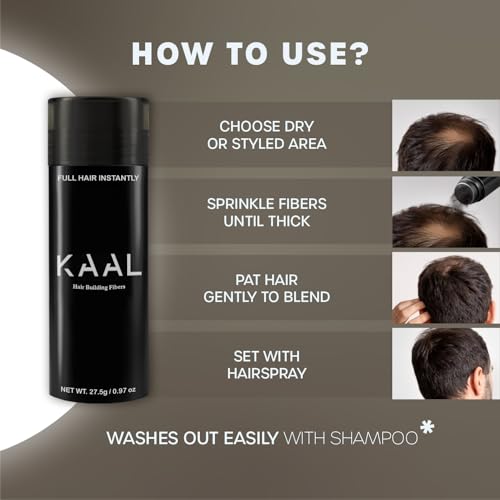 KAAL Hair Fibers - Instant Hair Powder for Thinning Hair (27.5g)