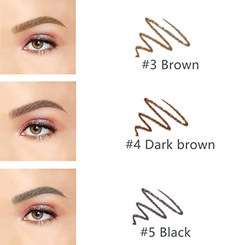 Eyebrow Pencil Waterproof 3-Pack with Spoolie Brush & Razor