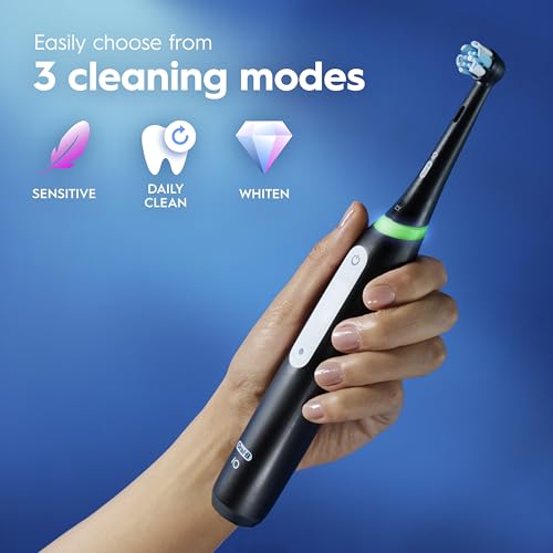 Oral-B iO Series 3 Deep Clean Electric Toothbrush Black, 3 Modes, 2 Replacement Heads, Travel Case