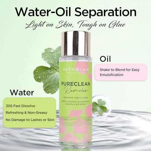 BEPHOLAN Cluster Lash Glue Remover 60ml, DIY Eyelash Extension Remover, Bond & Seal Adhesive Professional & Self Use, for Sensitive Eyes, Eye Makeup & Mascara Remover