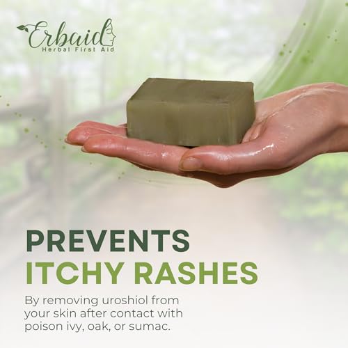 Poison Ivy Soap Bar ? All Natural Poison Ivy Treatment ? Anti-Itch Skin Cleanser Wash for Poison Ivy, Poison Oak & Sumac ? Removes Oils, Soothes & Relieves Rashes ? 5oz Jewelweed Soap Made in USA