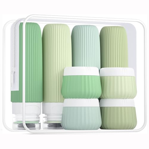 Travel Bottles 8 Pack TSA Approved 3oz Leak Proof Silicone