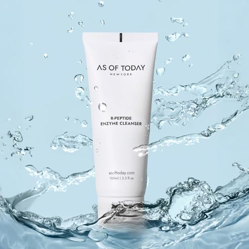 R Peptide Enzyme Cleanser | Dermatologist Tested Gentle Hydrating Face Wash with Peptides, Enzymes & Quillaja Extract | Non-Foaming Cleanser for Sensitive, Dry Skin | Clean Beauty | 3.3 fl oz