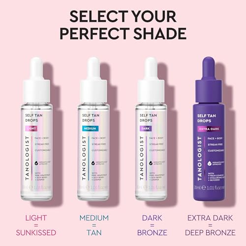 Tanologist Self-Tan Drops Medium - Customizable Self Tanner for Face & Body