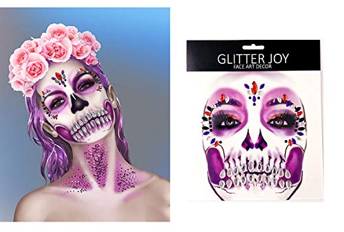 Day of the Dead Face Jewels Rhinestone Stickers 4-Pack