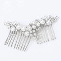 Wedding Pearl Hair Comb Set - Bride Rhinestone Headpiece (2 Pack)