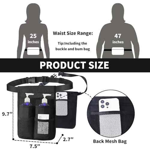 Massage Bottle Holster with Multiple Pockets Design,Machine Washable Massage Lotion Holster with Air Mesh,Heavy Duty Adjustable Strap and Durable Massage Oil Holster£¬for Massage Therapist