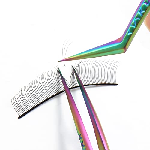FEITA Diamond Grip Eyelash Extension Tweezers - Japanese Steel 2Pc Set