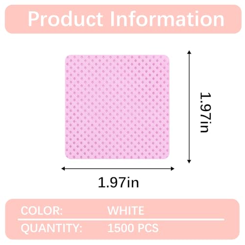 1500 Pcs Pink Lint Free Nail Wipes for Gel Polish Remover & Glue Cleaning