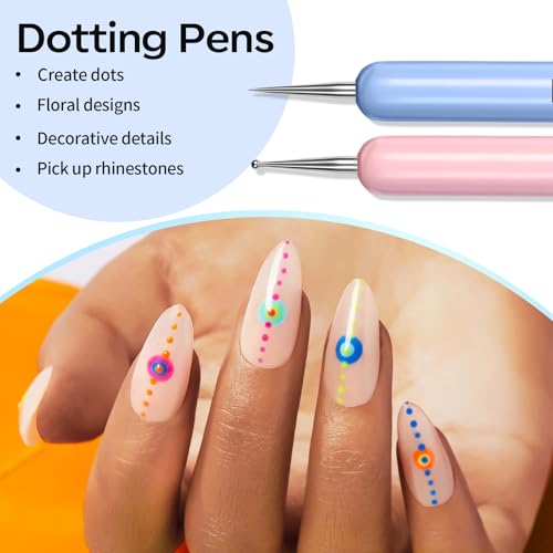 Modelones Gel Polish Nail Art Brushes Set - 6pc Professional Dotting Tools