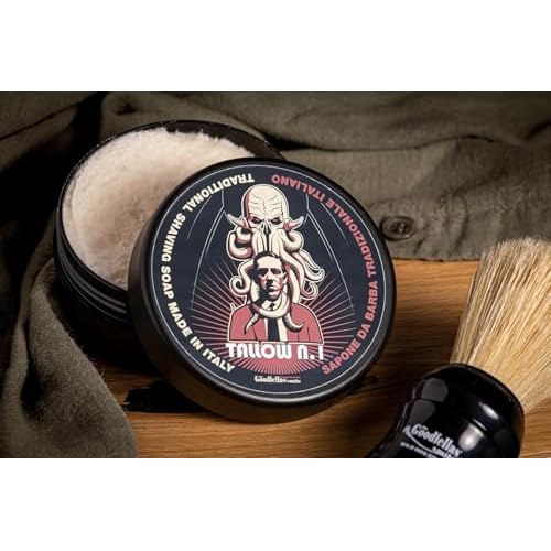 The Goodfellas¡¯ Smile TALLOW N.1 (Floral & Wood) Italian Shaving Soap ? Rich Tallow Croap for Thick Brush Lather, Wet Shaving & Classic Grooming Rituals