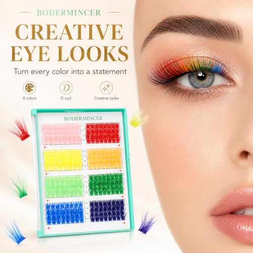 8 Color Lash Clusters 12-18mm Mixed Length DIY False Eyelashes