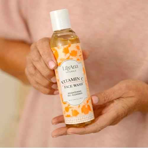 LilyAna Naturals Vitamin C Skincare Gift Set - Brightening and Anti-Aging Skin Care Products - Vitamin C Serum and Hyaluronic Acid - 4 Piece Set