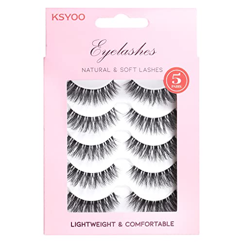 Cat Eye Strip Lashes D Curl Wispy Faux Mink Clear Band