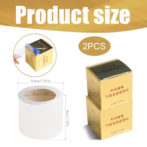 2 Packs Preservative Film Disposable Eyebrow Plastic Wrap with Microblading For Professional Eyebrow Lips Permanent Make Up Supplies Wrap Cover Tape Roll