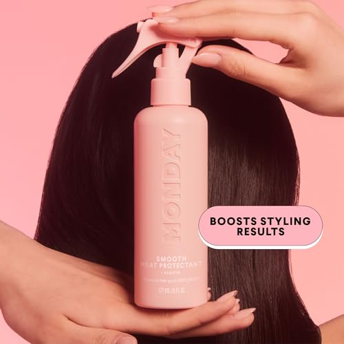 MONDAY HAIRCARE SMOOTH Heat Protectant Spray with Keratin – 6 oz (Pack of 2)