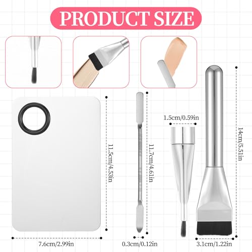 Makeup Spatula Set with Stainless Steel Palette & Brush