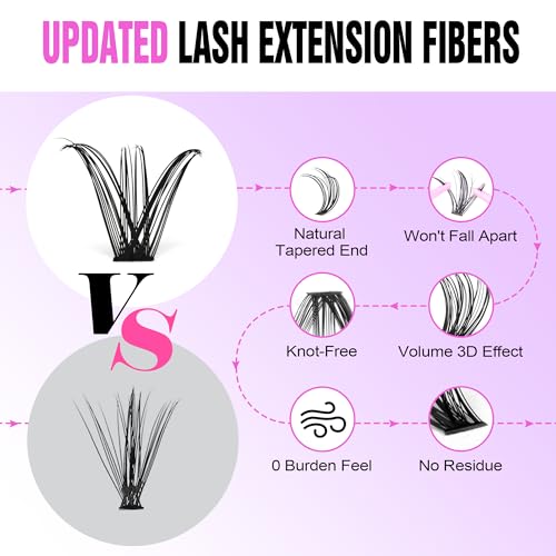 Pawotence Lash Clusters 280pcs - DIY Eyelash Extensions 9-16mm