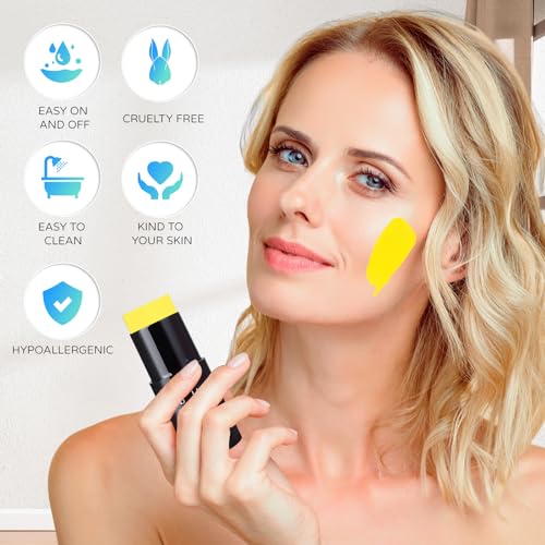 Yellow Face Paint Stick - Washable Cream Makeup for Halloween