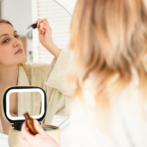 Mini Makeup Bag with LED Mirror & 3 Light Modes