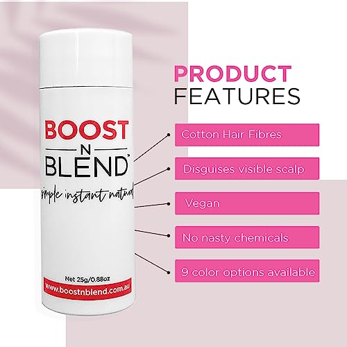 Boost N Blend Scalp Concealer, Hair Powder, Female Hair Fibers for Thinning Hair & Visible Scalp - Hair Volumizer for Women (25g/0.88oz) – The Only Female Cotton Hair Fiber