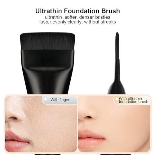 Flat Foundation Brush Set - 2 Pcs Premium Makeup Brushes