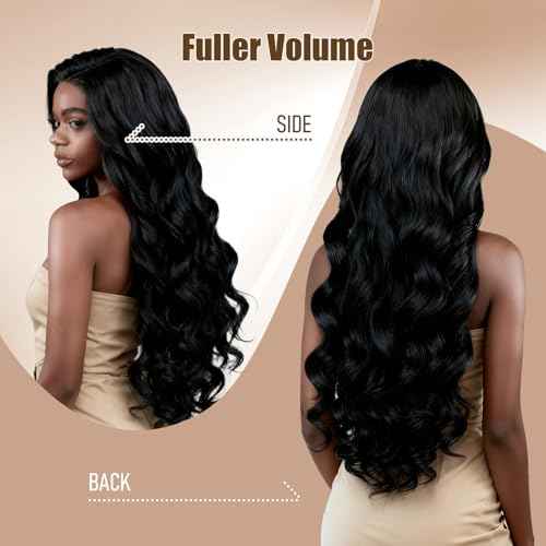 Lynch 15A Body Wave Bundles Human Hair, 18 20 22 Inch Real 100% Unprocessed Raw Cambodian Hair 3 Bundles, Plush Thick Cambodian Virgin Hair 105 Gram Per Bundle Natural Black For Woman