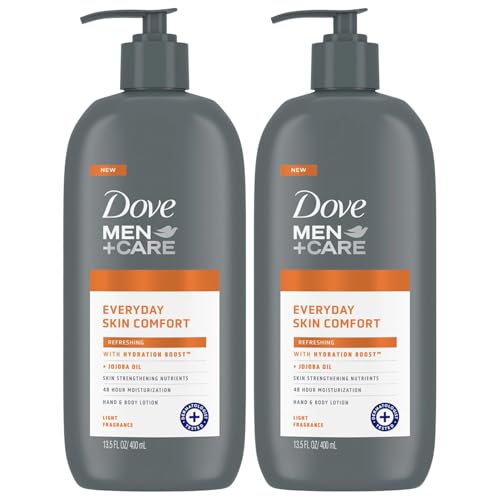 Dove Hand & Body Lotion, Men+Care Value Pack ? Everyday Skin Comfort Formula with Shea Butter & Jojoba Oil, Refreshing Lotion for Dry Skin, 13.5 Fl Oz (Pack of 2)