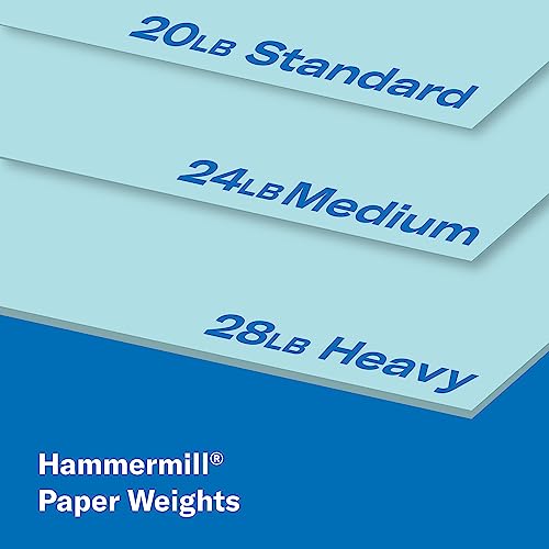 Hammermill Colored Paper, 20 lb Blue Printer Paper, 8.5 x 11-3 Ream (1,500 Sheets) - Made in the USA, Pastel Paper