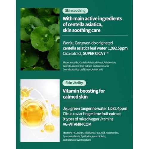 COSNORI Cica X Vita Daily Pure Mask, 30 Sheets (11.8 fl oz / 350 ml) ? Vegan, Hypoallergenic, Weakly Acid, Moisturizing Korean Skin Care
