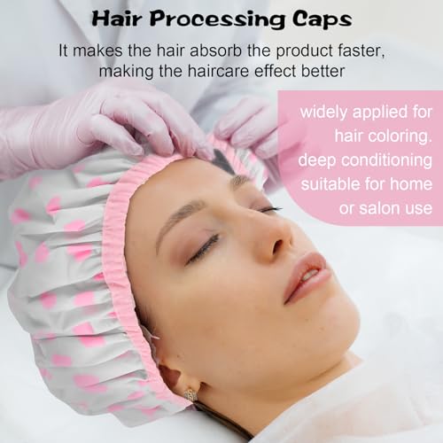 Deep Conditioning Hair Treatment Caps, 2 Pack - Pink Reusable