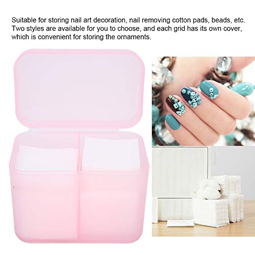 YUYTE 2 Grids Nail Storage Box Case Makeup Organizer Holder Nail Polish Remover Pad Suitable For Home Salon[]