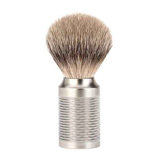 M?HLE ROCCA Pure Matt Stainless Steel Silvertip Shaving Brush