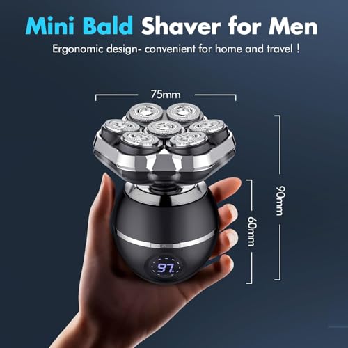 7D Magnetic Replacement Shaving Head, Wet & Dry Shaver Blade Heads Replacement for Head Shaver Compatible for 7D Head Shavers for Men