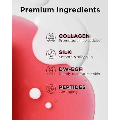 EASYDEW DW-EGF 55% Collagen Silkream Ampoule- Korean Facial Serum for Firmness & Elasticity with EGF Peptides, Amino Acids - Day & Night Age-Defying Silky Smooth Skincare, 1.86oz.