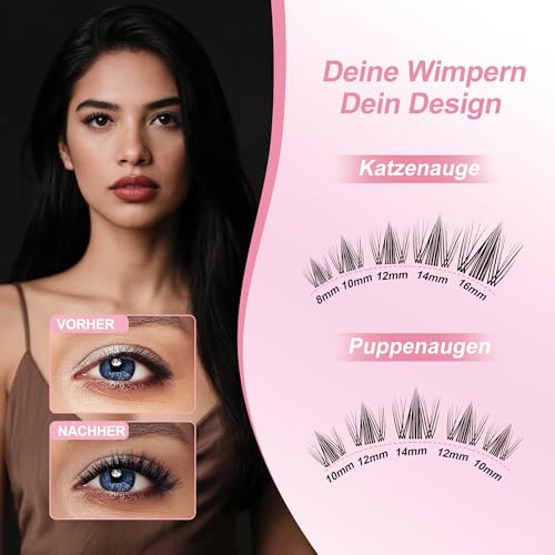 Spiky Fairy Lash Clusters with Ultra-Thin 0.05mm Invisible Band, 8-18mm Manga and Wet-Look Lashes, WideSpan DIY Eyelash Extensions, C Curl, 120 Clusters, Beginner Friendly, FayJoo FLICKER 11 Lash Only